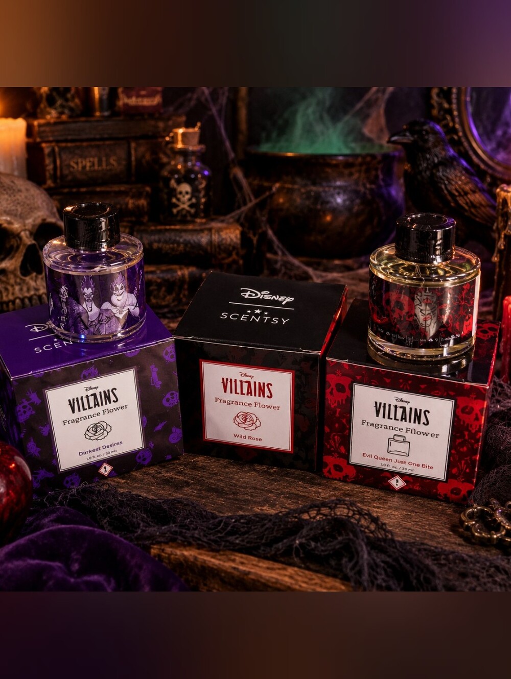 New Disney Scentsy Villains Fragrance Flowers - Just One Bite/ Dark &Devious.